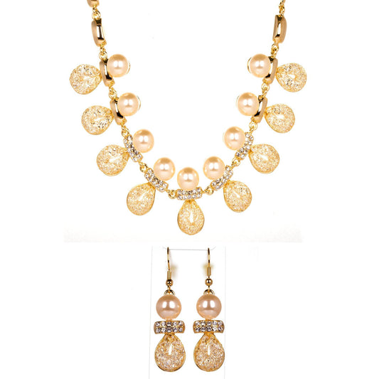 Set din Aliaj Placat cu Aur cu Cristal Alb Emporia® - Galeria de Bijuterii