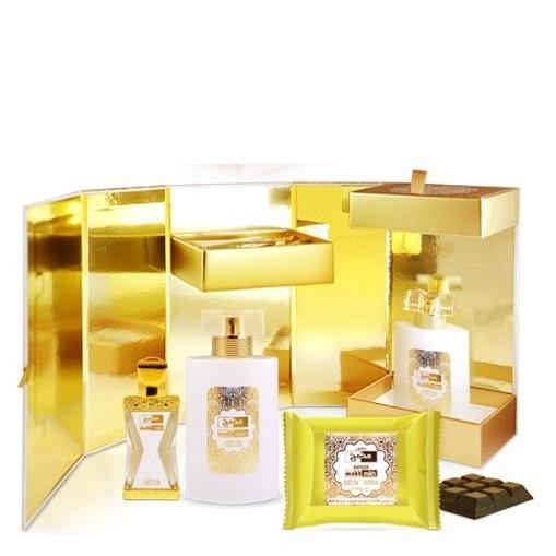 50 ml Eau de Parfum + 20 ml Ulei de parfum + 40 g Bakhoor Makh Mikh SET CADOU -cu Arome Floral Orientale pentru Femei și Bărbați - Galeria de Bijuterii