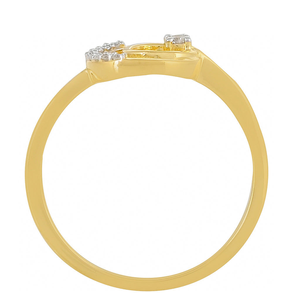 Inel din Argint 925 Placat cu Aur ( 1.43 grame ) cu Diamant Alb 0.06 Carate