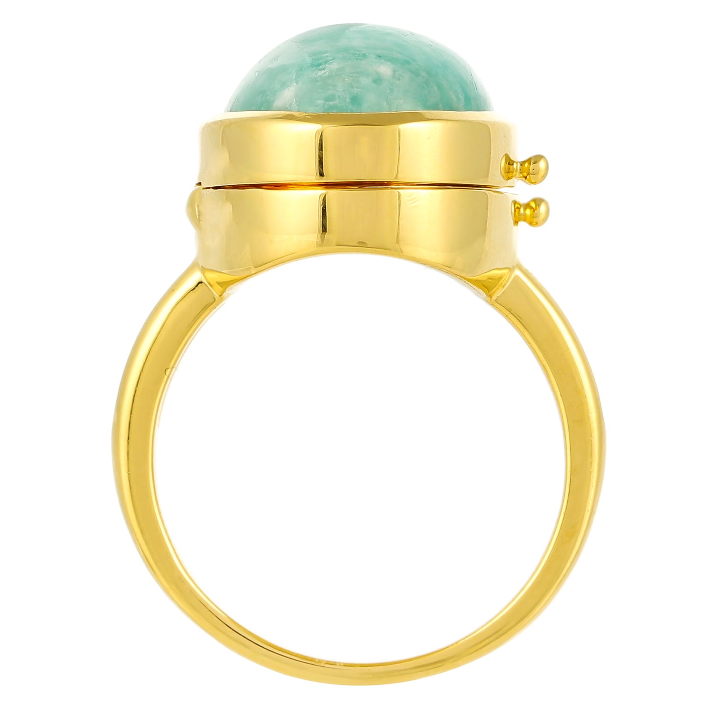 Inel din Argint 925 Placat cu Aur ( 9.57 grame ) cu Amazonit 10.98 Carate