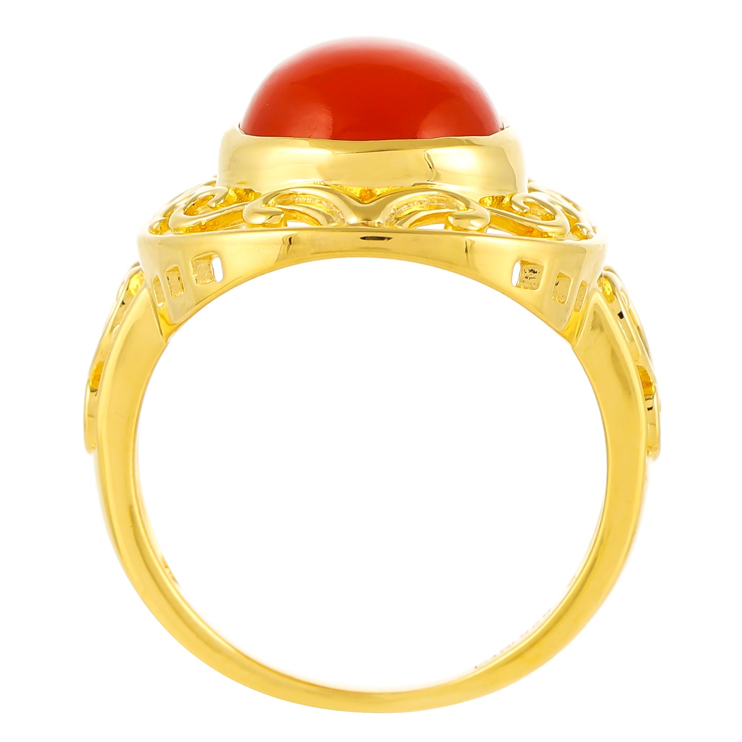 Inel din Argint 925 Placat cu Aur ( 3.96 grame ) cu Carneol 5.26 Carate