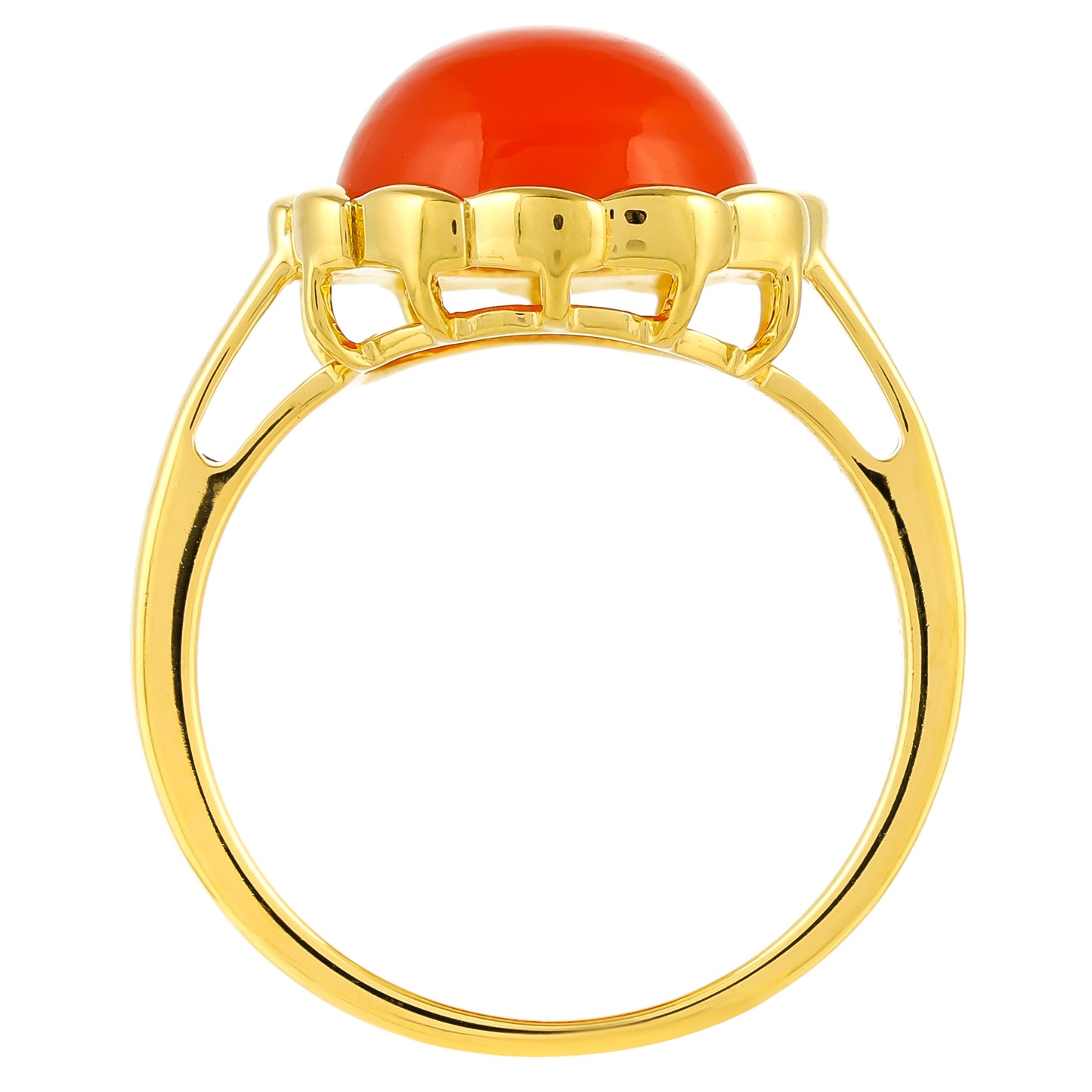 Inel din Argint 925 Placat cu Aur ( 3.16 grame ) cu Carneol 4.24 Carate