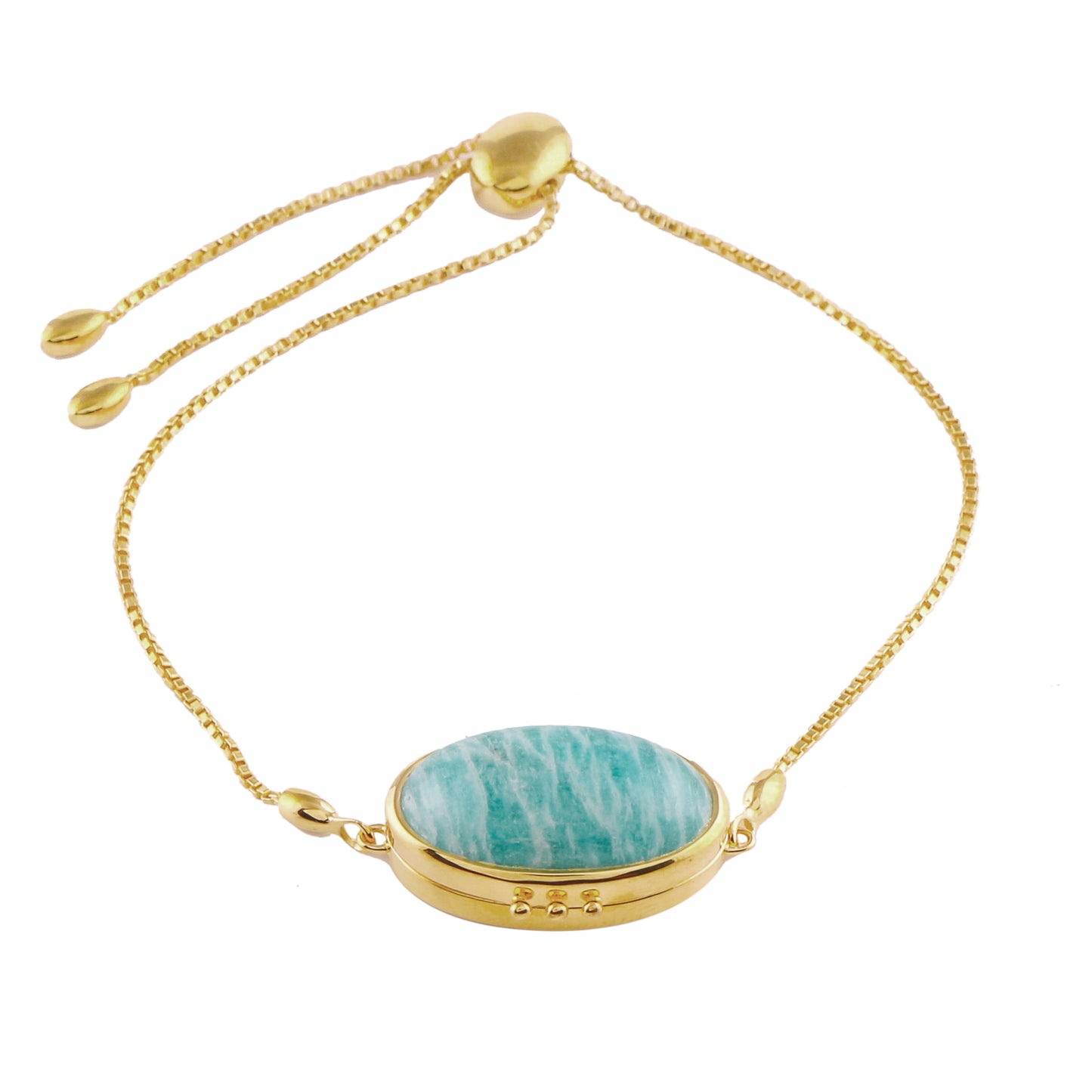 Brățară din Argint 925 Placat cu Aur ( 7.34 grame ) cu Amazonit 21.34 Carate