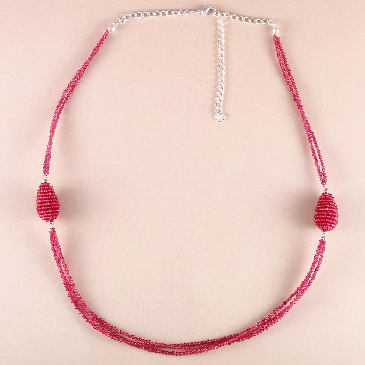 Colier din Argint cu Cuarț Roșu - Galeria de Bijuterii