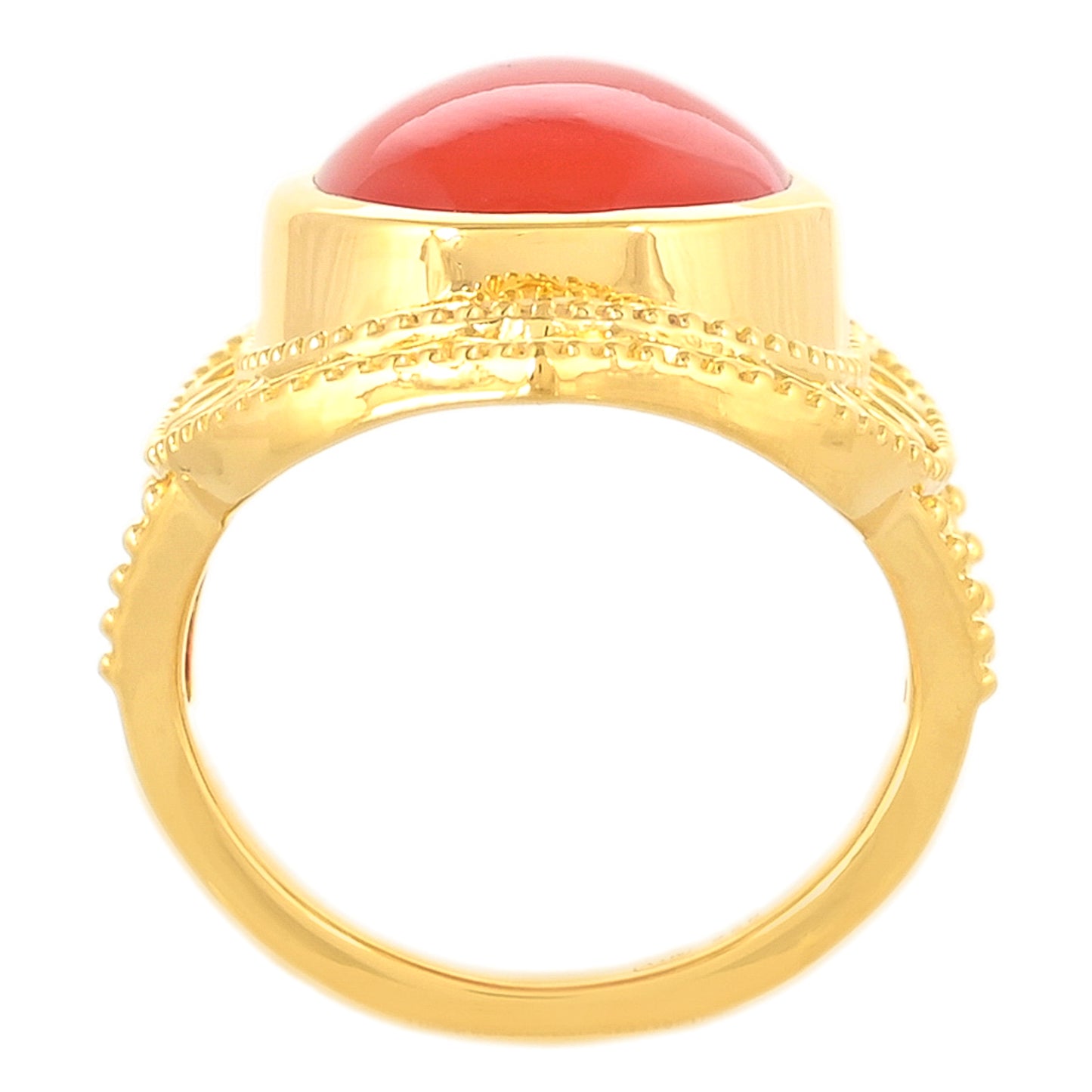 Inel din Argint 925 Placat cu Aur ( 7.55 grame ) cu Carneol 10.6 Carate