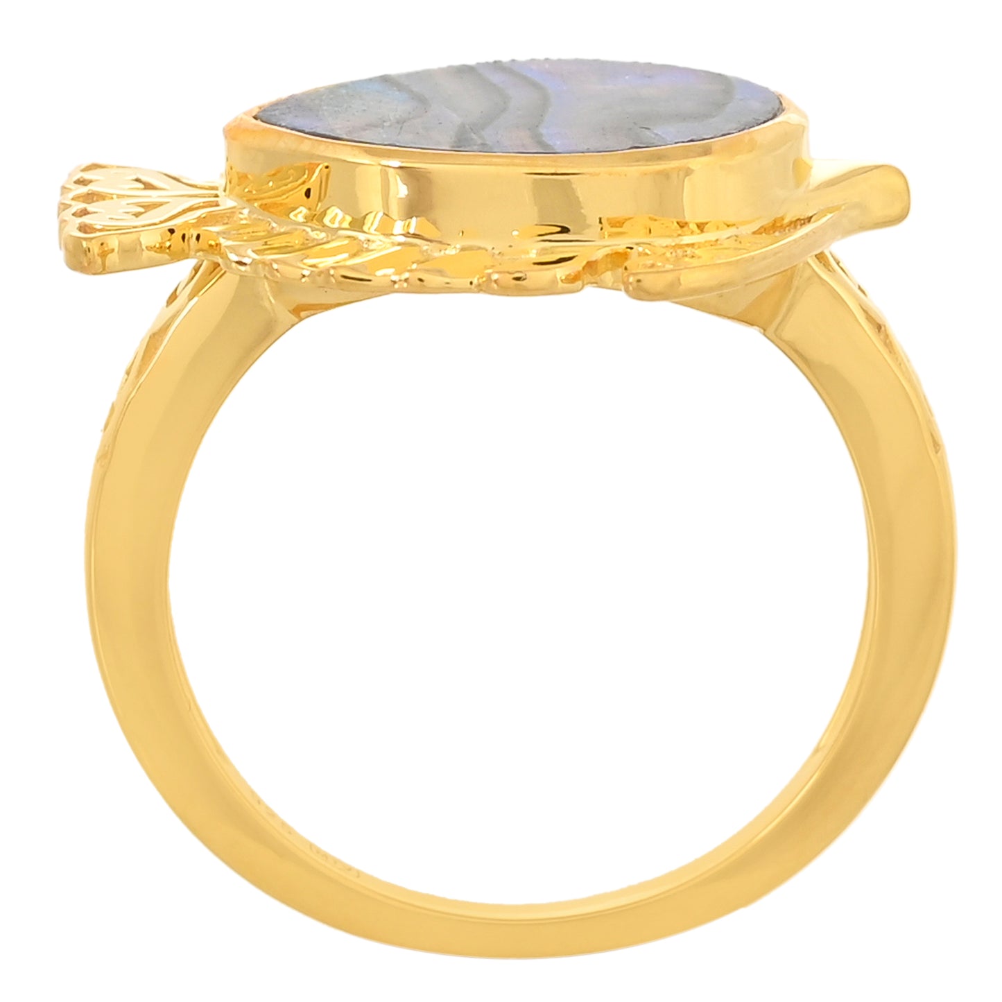 Inel din Argint 925 Placat cu Aur ( 3.92 grame ) cu Scoică Abalone 3.97 Carate