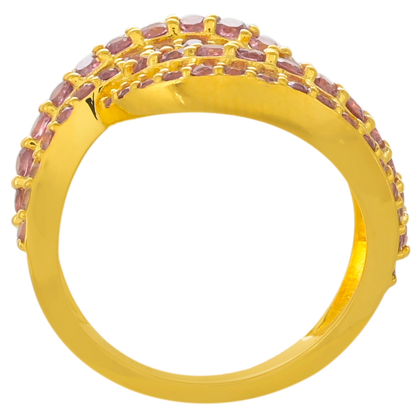 Inel din Argint 925 Placat cu Aur ( 4.66 grame ) cu Granat Rodolit 2.3 Carate