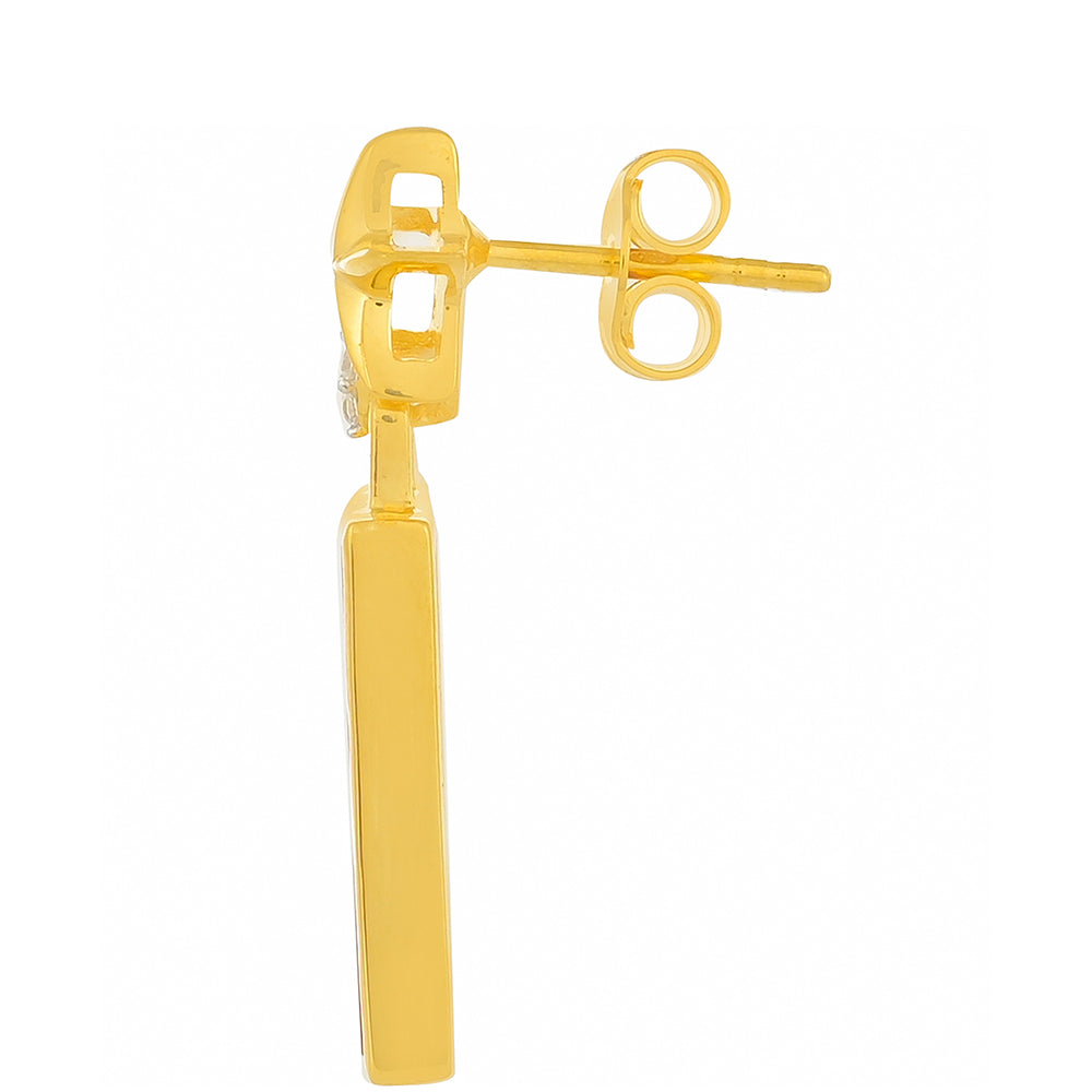 Cercei din Argint 925 Placat cu Aur ( 2.69 grame ) cu Carneol și Topaz Alb 7.62 Carate