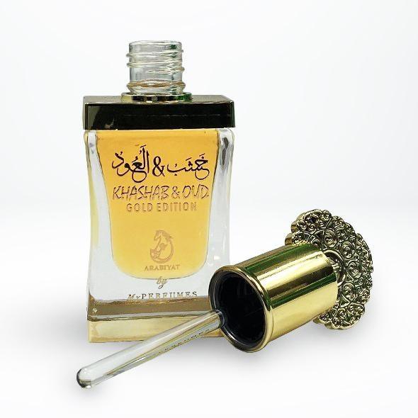 12 ml Ulei de Parfum Khashab & Oud Gold Edition cu Arome Oriental Fructate-Florale pentru Bărbați - Galeria de Bijuterii