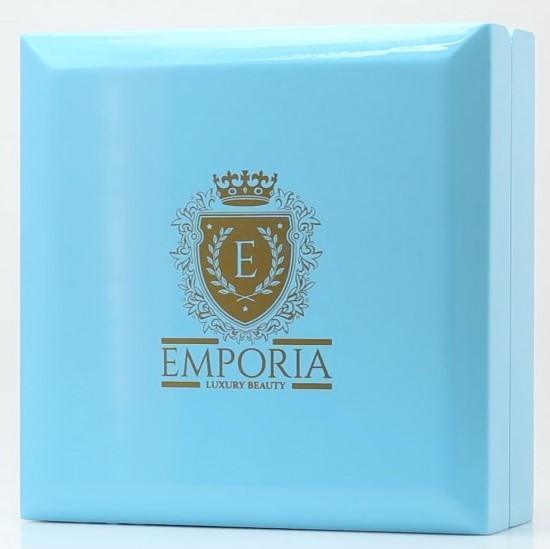 Cutie de Bijuterii din Lemn Albastru cu Piele Ecologică pentru 20 de Inele - Galeria de Bijuterii