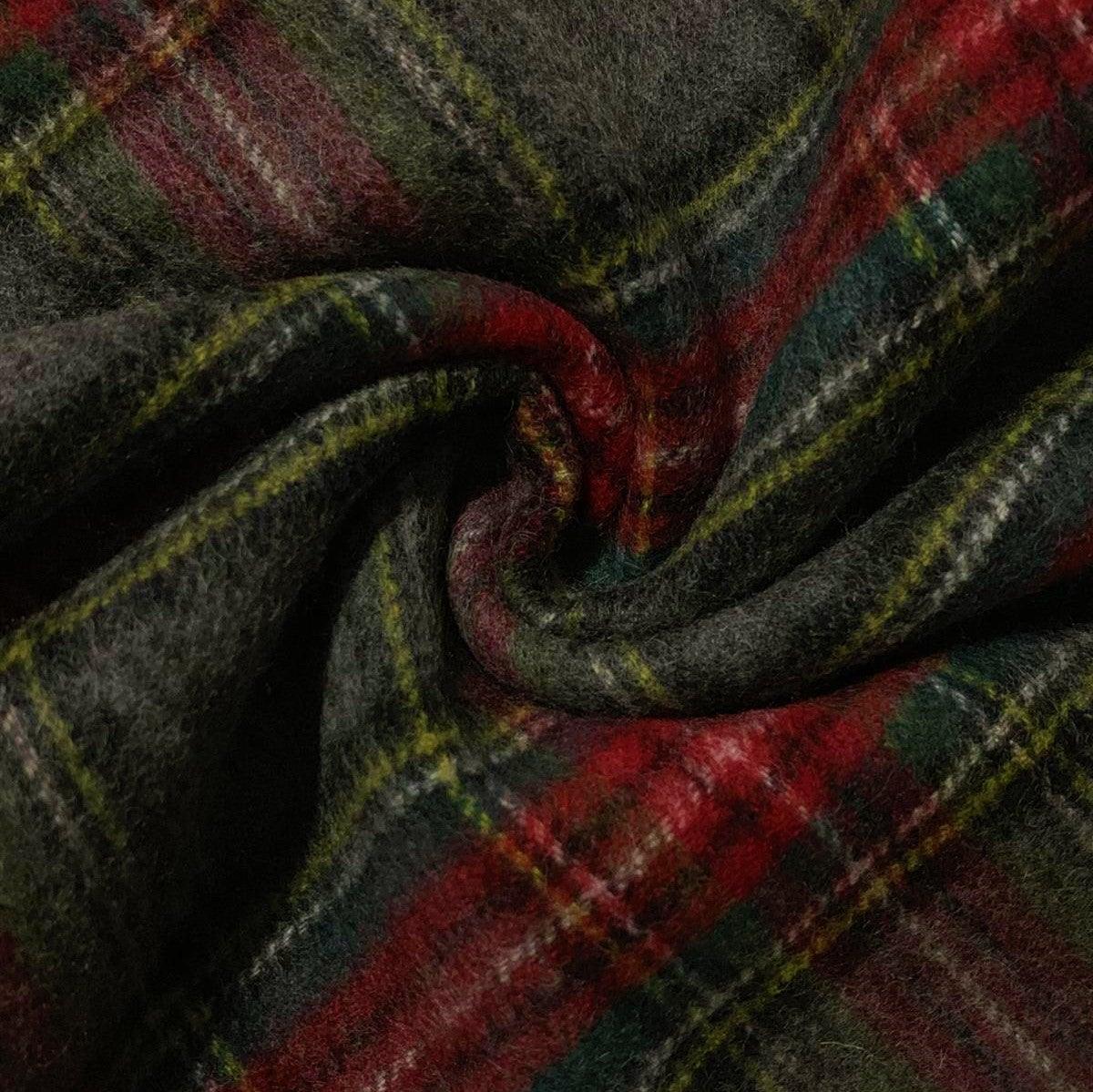 Eșarfă 100% Lână Autentică, 30 cm x 165 cm, Gri, Roșu Burgund în Carouri - Galeria de Bijuterii