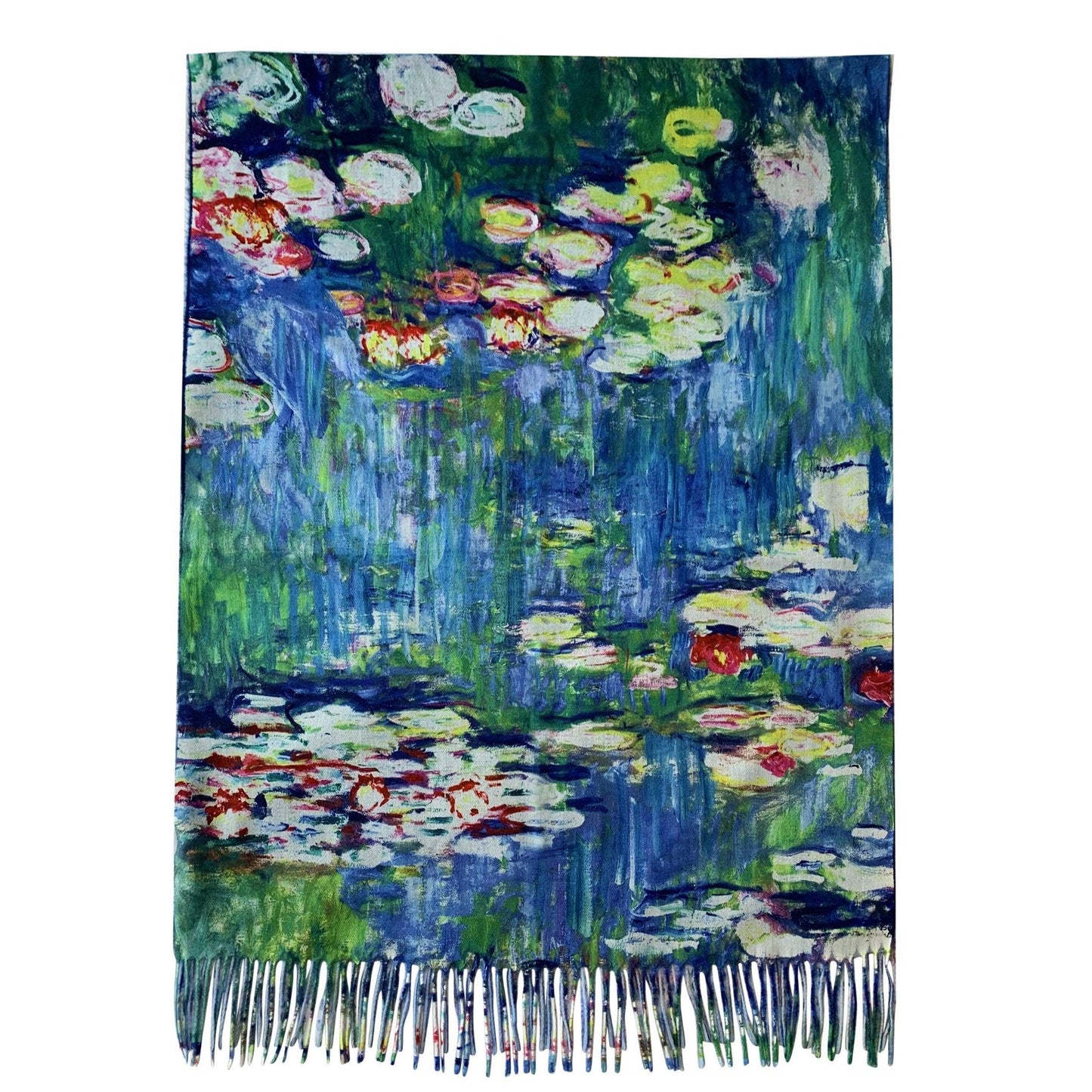 Eșarfă-Șal din Lână, 70 cm x 180 cm, Model Pictură Monet-Water Lilies - Galeria de Bijuterii
