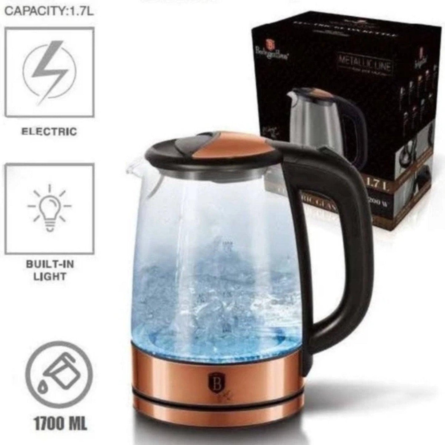 Ceainic electric Berlinger Haus Rose Gold cu iluminare LED - Galeria de Bijuterii
