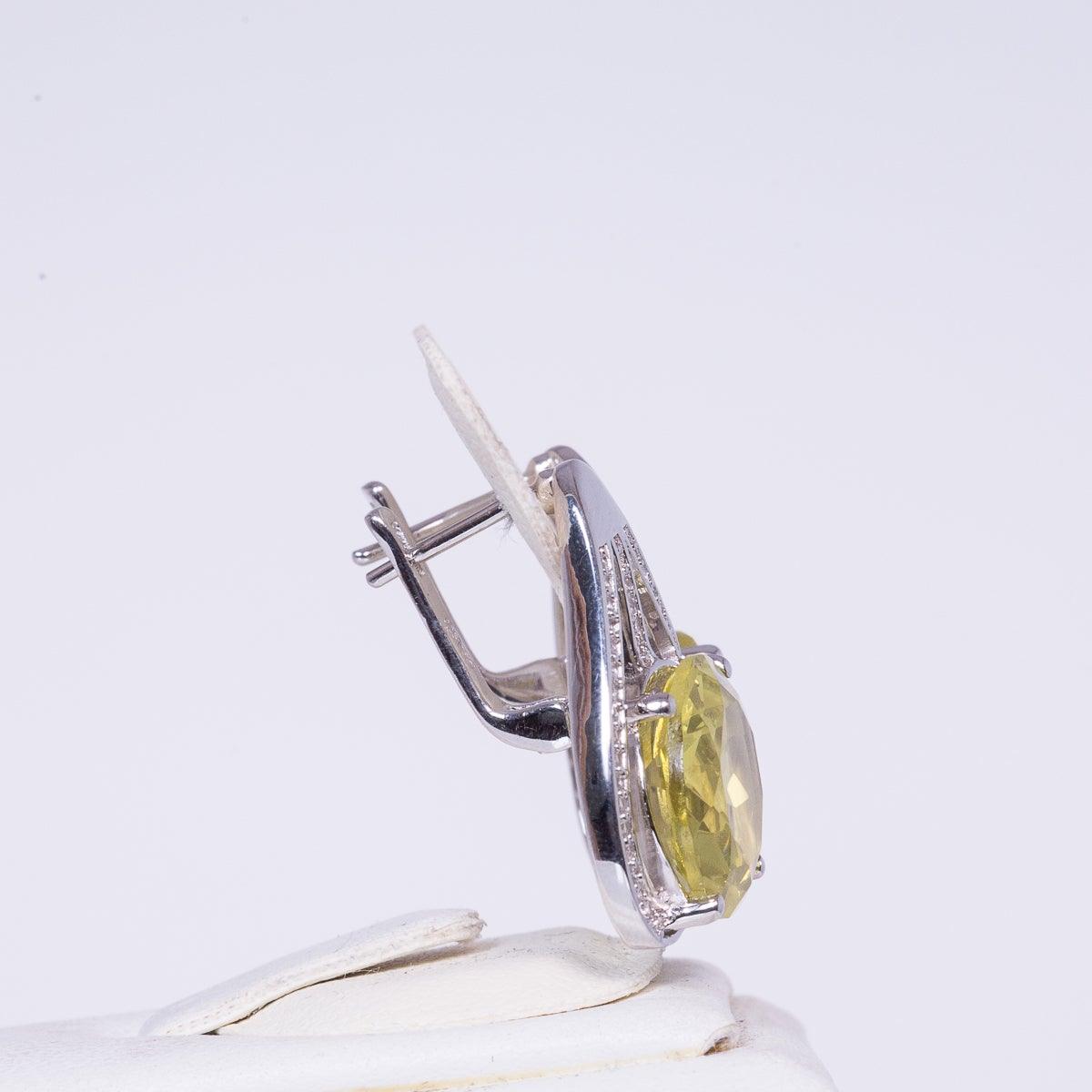 Cercei din Argint cu Diaspor și Topaz Alb - Galeria de Bijuterii