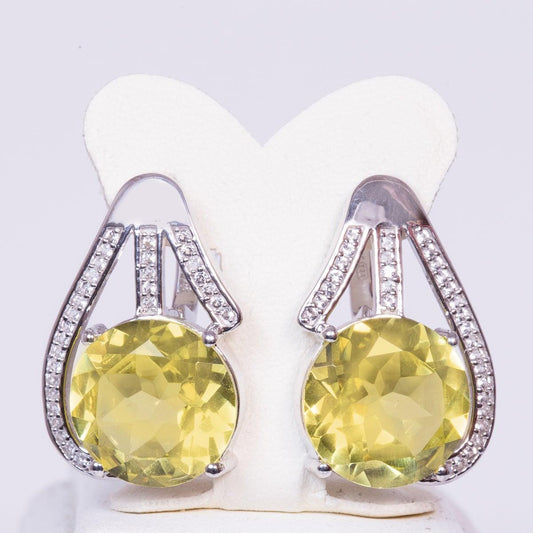 Cercei din Argint cu Diaspor și Topaz Alb - Galeria de Bijuterii