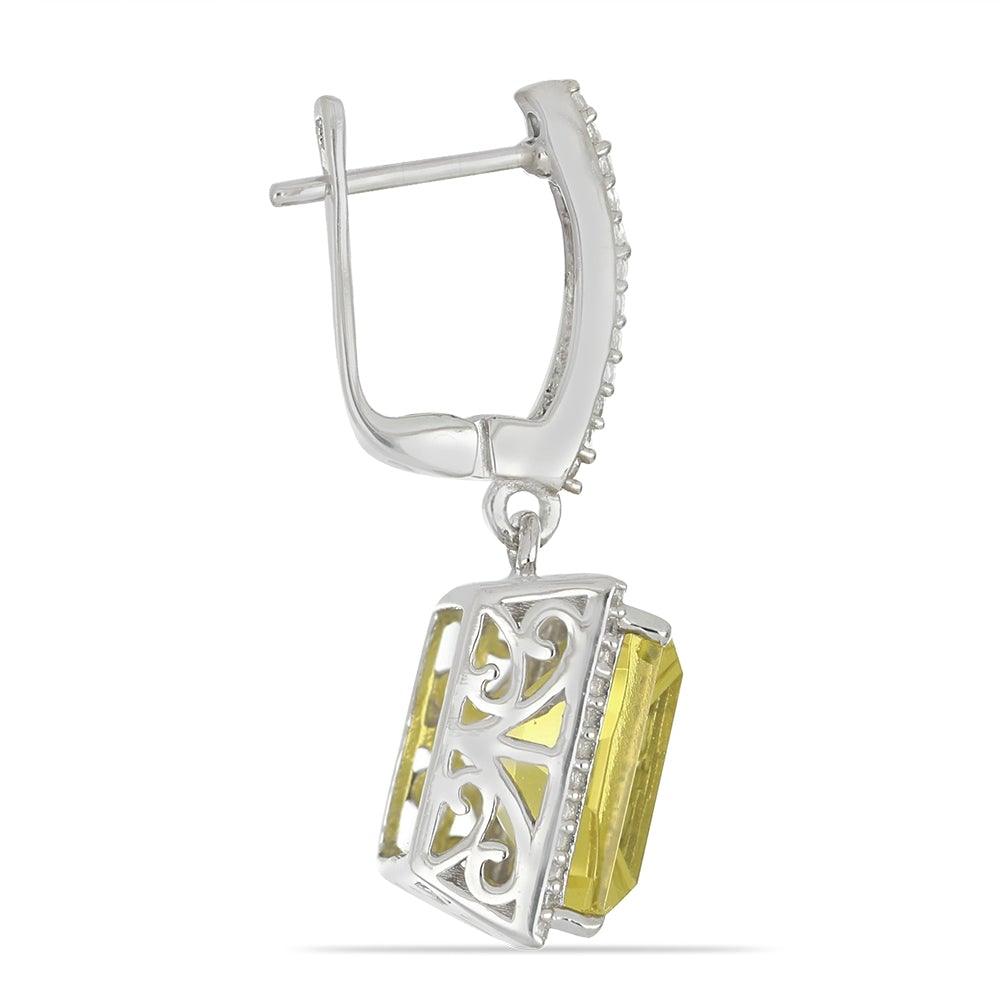 Cercei din Argint cu Cristal de Cuarț Brazilian și Topaz Alb - Galeria de Bijuterii