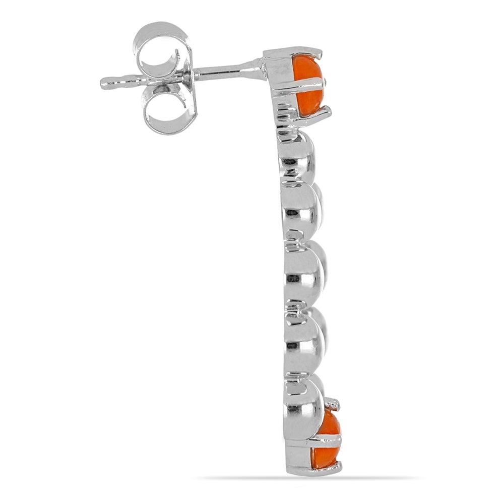 Cercei din Argint cu Opal de Foc Portocaliu - Galeria de Bijuterii