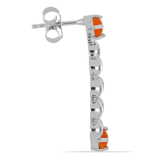 Cercei din Argint cu Opal de Foc Portocaliu - Galeria de Bijuterii