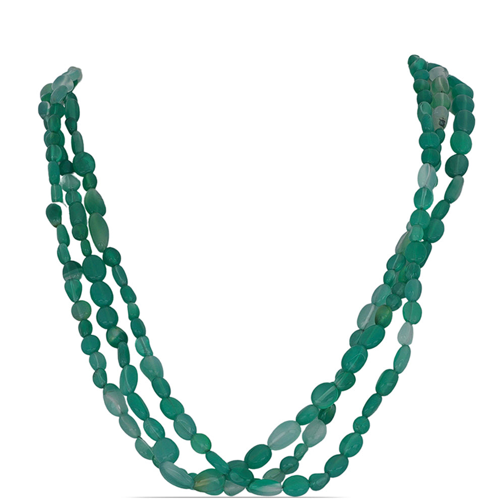 Colier din Argint 925 Placat cu Aur ( 0.95 grame ) cu Agat Verde 221.75 Carate