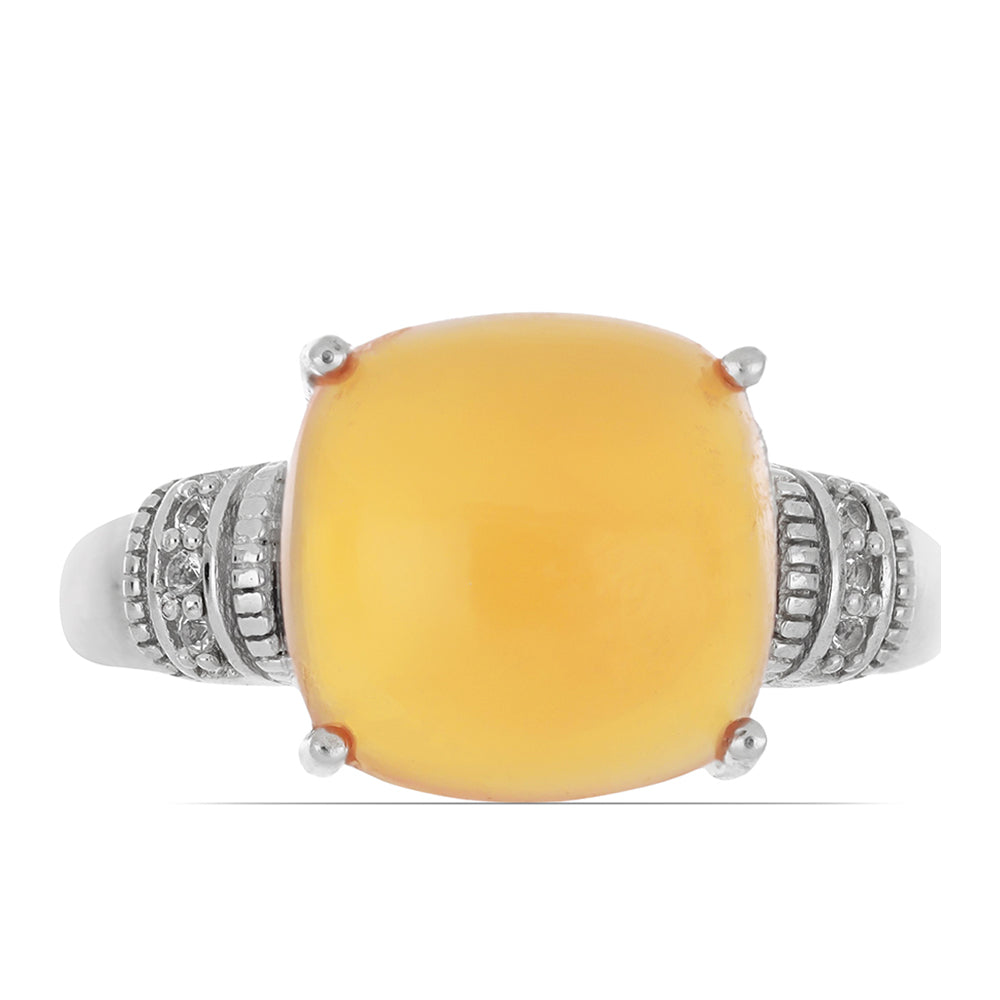 Inel din Argint 925 ( 3.48 grame ) cu Carneol Tagebau și Topaz Alb 6.99 Carate