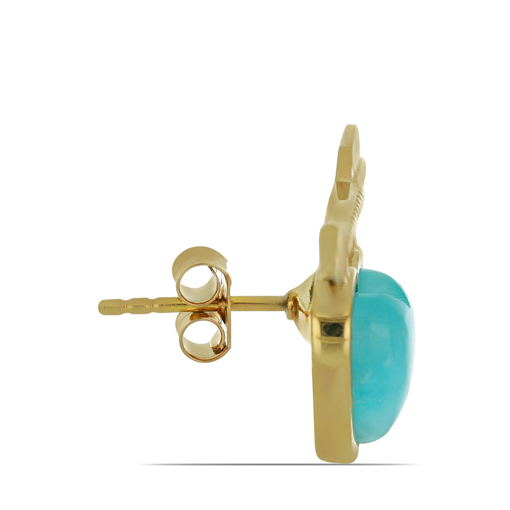 Cercei din Argint 925 Placat cu Aur ( 4.73 grame ) cu Smitsonit Kelly 4.82 Carate