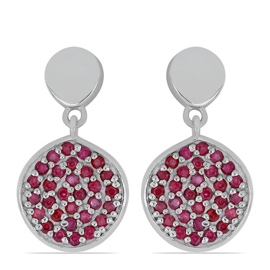 Cercei din Argint 925 ( 3.76 grame ) cu Rubin Malagasy 1.1 Carate