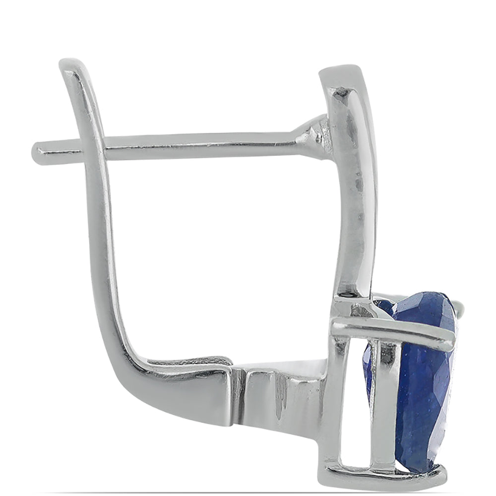 Cercei din Argint 925 ( 3.12 grame ) cu Safir Albastru Rosebery 3.58 Carate