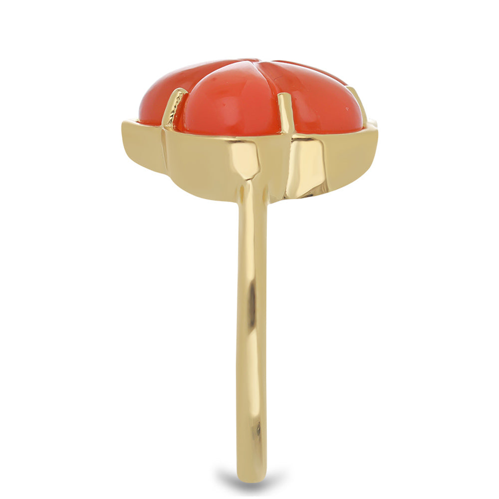 Inel din Argint 925 Placat cu Aur ( 3.74 grame ) cu Carneol Tagebau 6.19 Carate