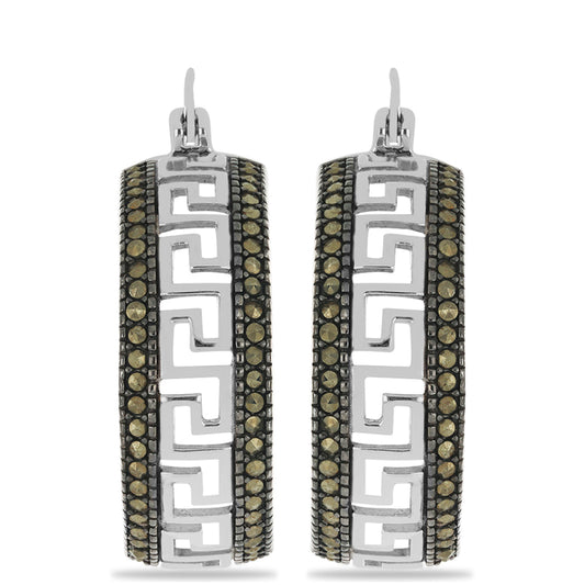 Cercei din Argint 925 ( 10.19 grame ) cu Marcasit Austria 1.92 Carate