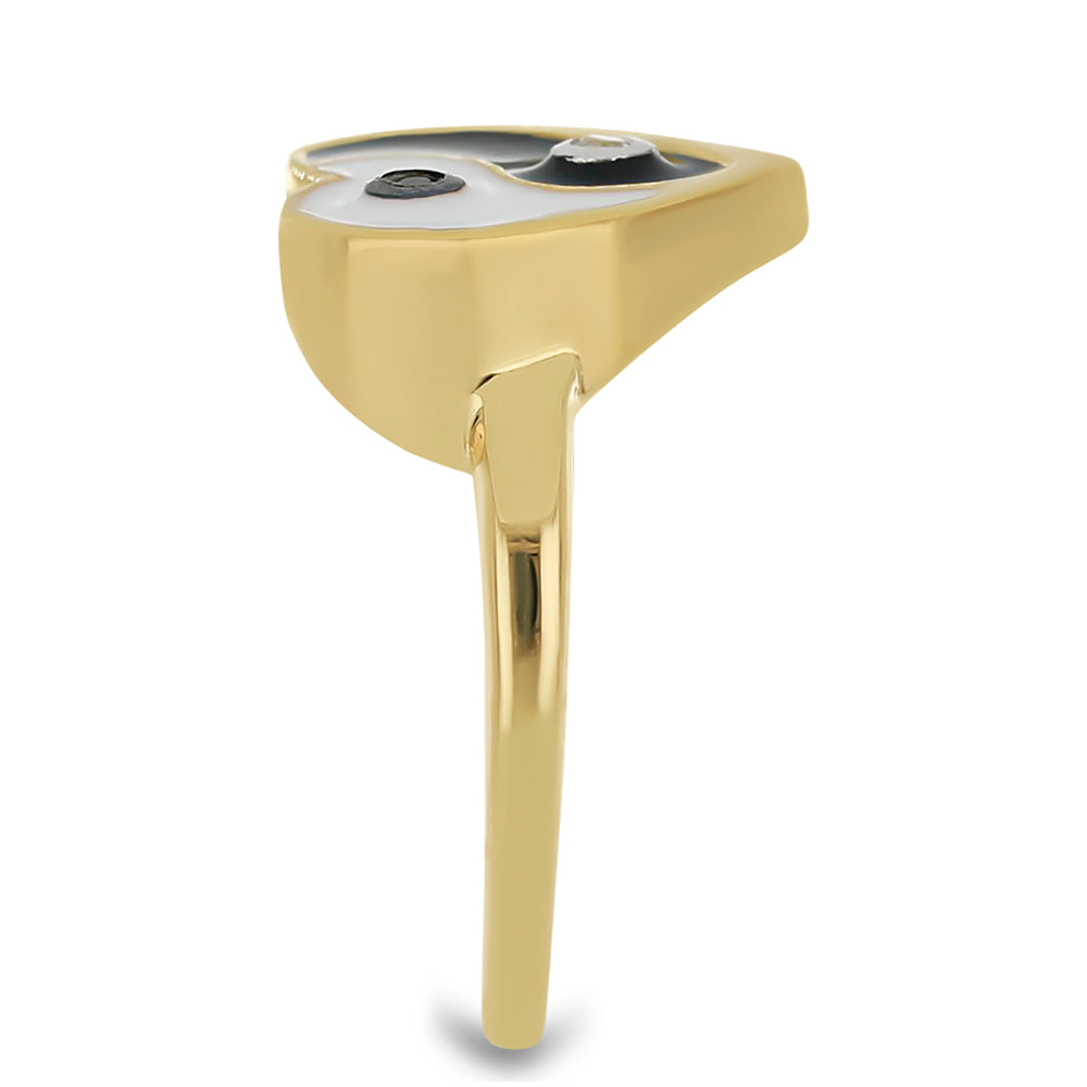 Inel din Argint 925 Placat cu Aur ( 2.98 grame ) cu Email și Larimar(Piatra delfinului) 0.36 Carate