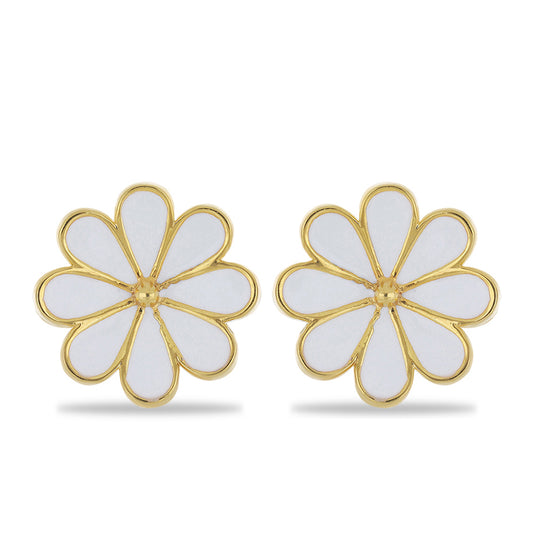 Cercei din Argint 925 Placat cu Aur ( 5.82 grame ) cu Email