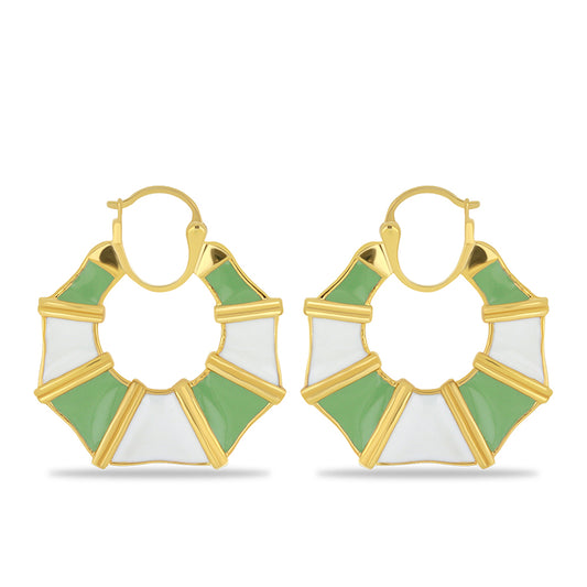 Cercei din Argint 925 Placat cu Aur ( 13.28 grame ) cu Email