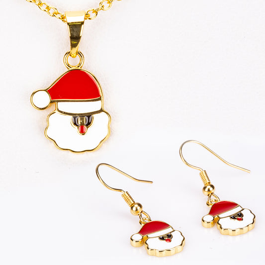 Set din Aliaj Placat cu Aur cu Cristal Roșu Emporia® ( Colier+Cercei+Pandantiv )
