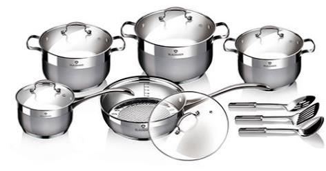 Set de Vase de Bucătărie din Oțel Inoxidabil Blaumann, din 13 piese