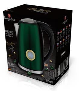 Fierbător electric Berlinger Haus 1,7 l cu Indicator de Temperatură, Verde Închis - Galeria de Bijuterii
