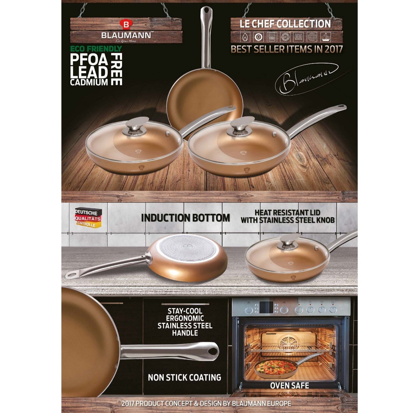 Tigaie Blaumann cu Strat de Cupru Antiaderent, 24 cm