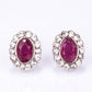 Set din Aliaj Placat cu Aur ( 9.1 grame ) cu Rubin și Cristal Alb Emporia® 4.08 Carate ( Colier+Cercei+Inel+Pandantiv )
