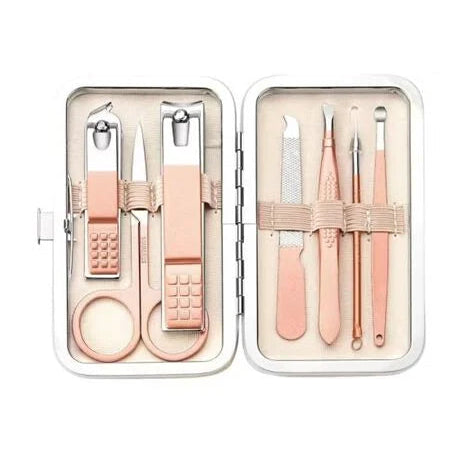 Set de manichiură Velform Epilwiz din 7 piese, într-o husă elegantă.