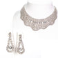 Set din Aliaj Placat cu Aur cu Cristal Alb Emporia® ( Colier+Cercei )