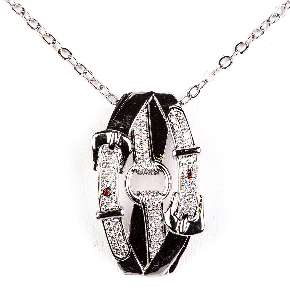 Set din Aliaj Placat cu Aur cu Cristal Alb Emporia® ( Colier+Cercei+Pandantiv ) 2 