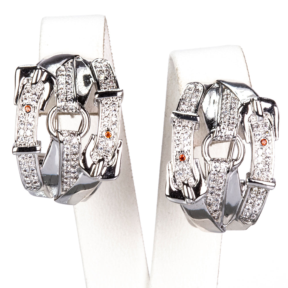 Set din Aliaj Placat cu Aur cu Cristal Alb Emporia® ( Colier+Cercei+Pandantiv ) 4 