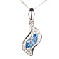 Set din Aliaj Placat cu Aur cu Cristal Albastru Emporia® ( Cercei+Pandantiv )