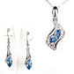 Set din Aliaj Placat cu Aur cu Cristal Albastru Emporia® ( Cercei+Pandantiv )