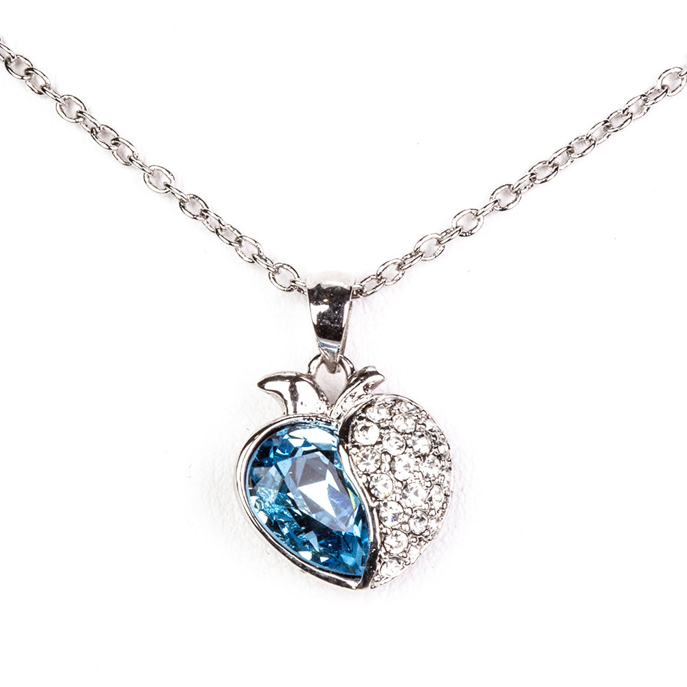Set din Aliaj Placat cu Aur cu Cristal Albastru Emporia® ( Cercei+Pandantiv ) 2 
