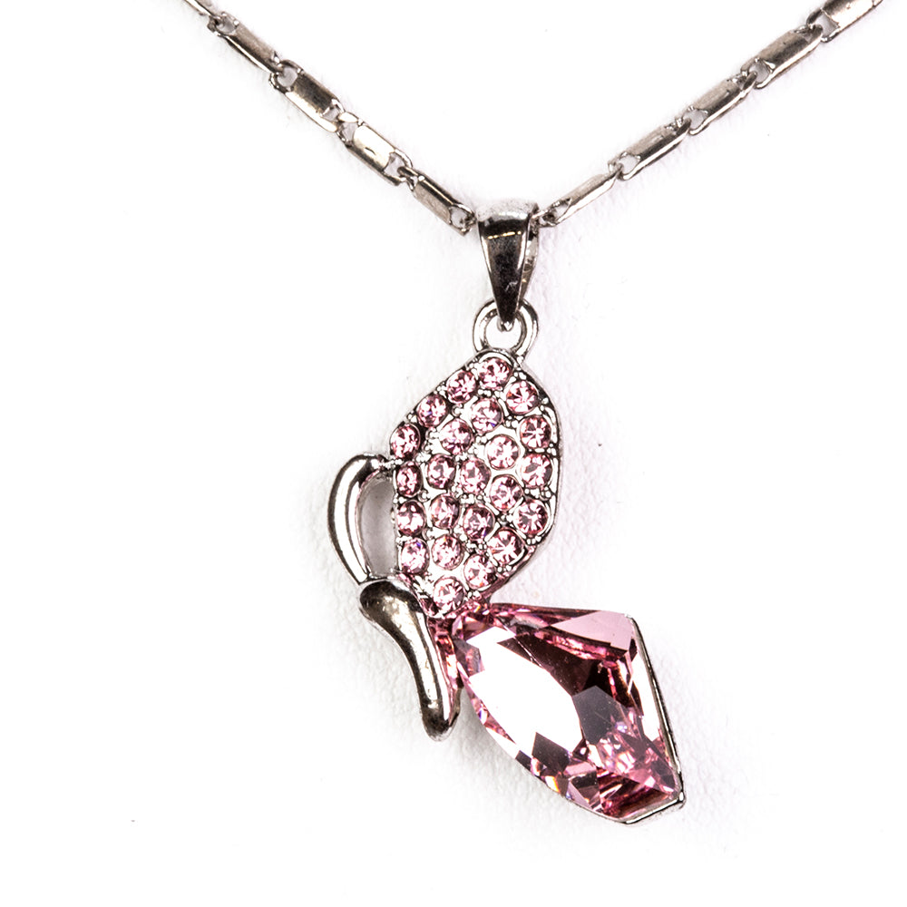 Set din Aliaj Placat cu Aur cu Cristal Alb Emporia® ( Cercei+Pandantiv )