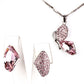 Set din Aliaj Placat cu Aur cu Cristal Alb Emporia® ( Cercei+Pandantiv )