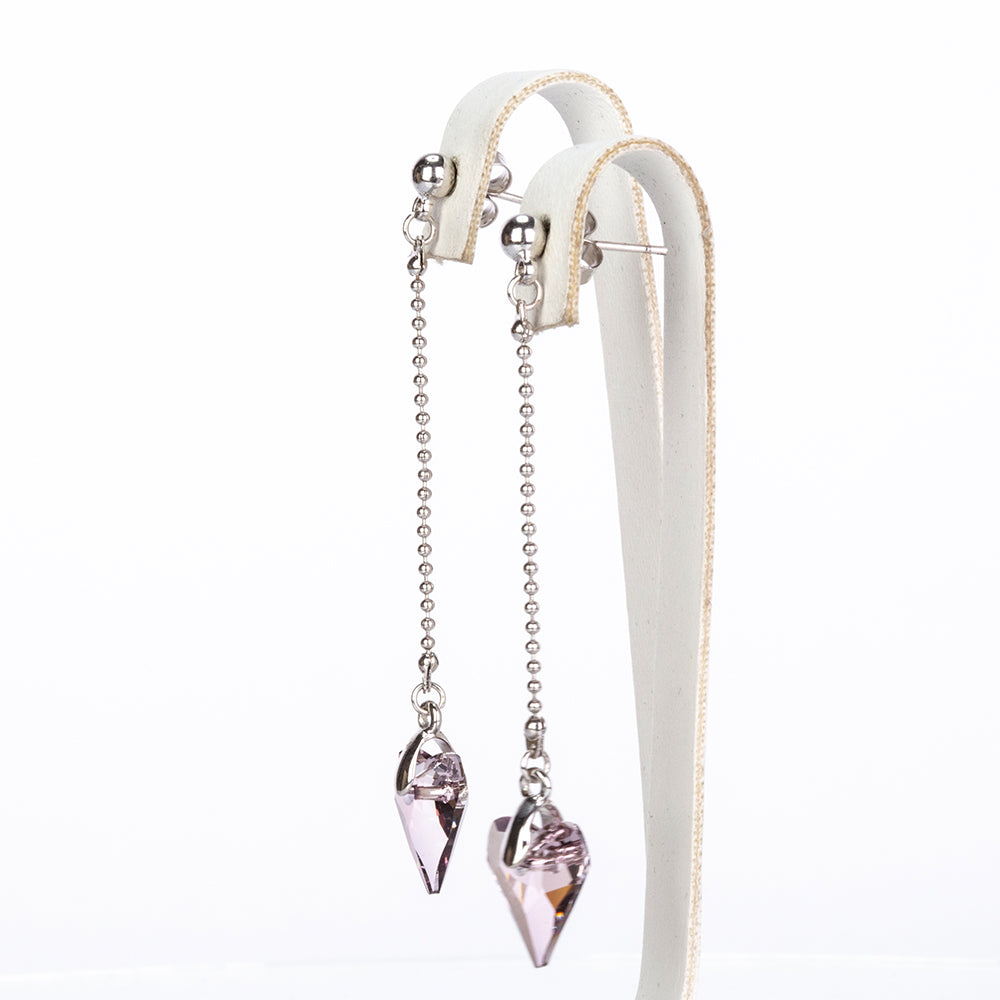 Set din Aliaj Placat cu Aur cu Cristal Violet Emporia® ( Cercei+Pandantiv )
