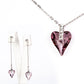 Set din Aliaj Placat cu Aur cu Cristal Violet Emporia® ( Cercei+Pandantiv )