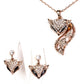 Set din Aliaj Placat cu Aur cu Cristal Alb Emporia® ( Colier+Cercei )