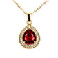 Set din Aliaj Placat cu Aur cu Cristal Roșu Emporia® ( Colier+Cercei+Inel )